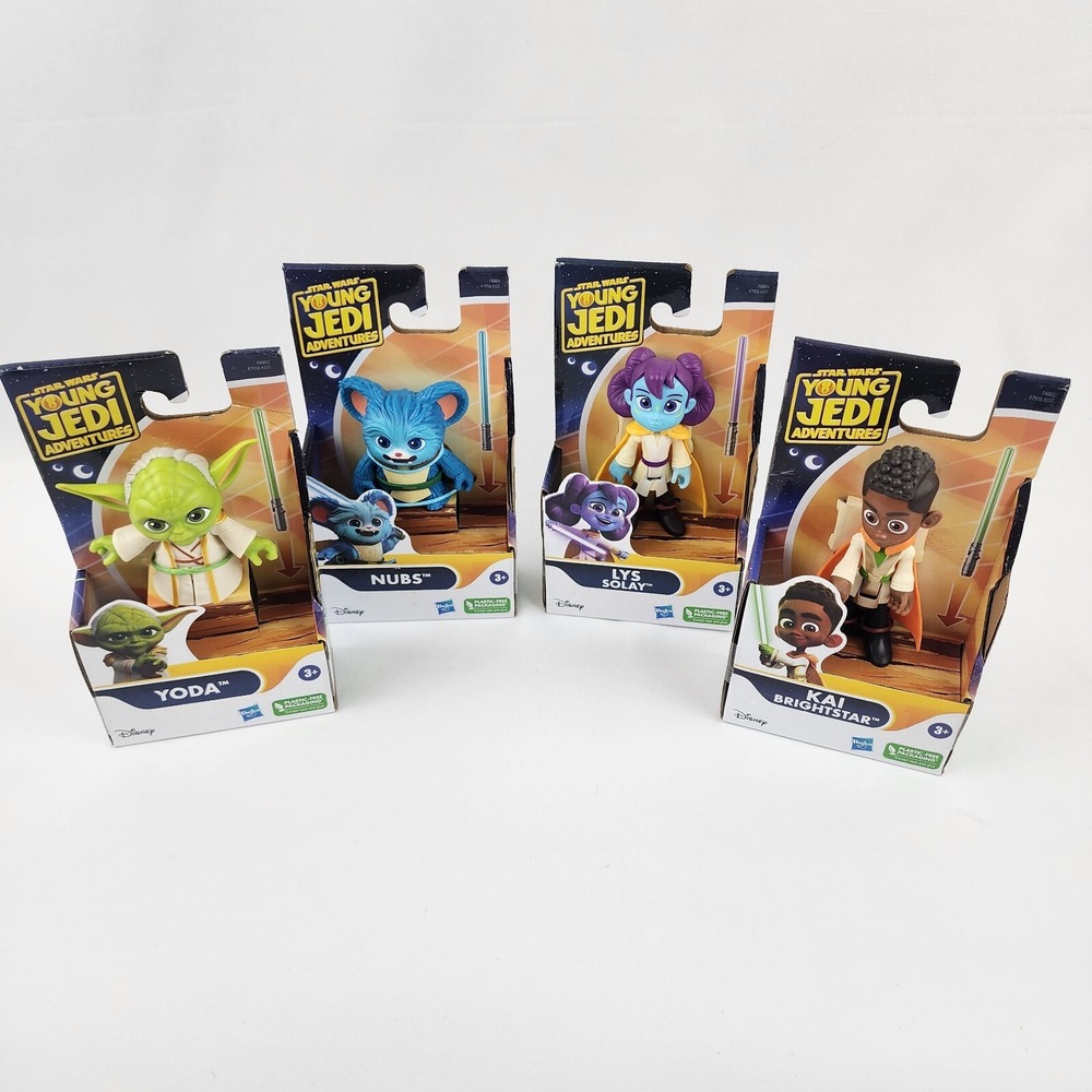 Star Wars Young Jedi Adventures lot of 4 Yoda, Kai, Lys,‎ and Nubs Hasbro